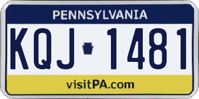 PA license plate KQJ1481