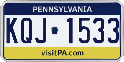 PA license plate KQJ1533