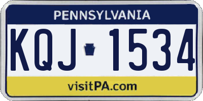 PA license plate KQJ1534