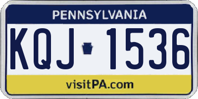 PA license plate KQJ1536
