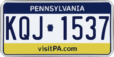 PA license plate KQJ1537