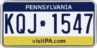PA license plate KQJ1547