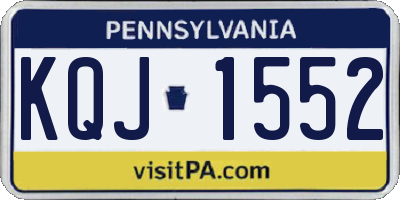 PA license plate KQJ1552