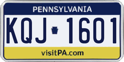 PA license plate KQJ1601
