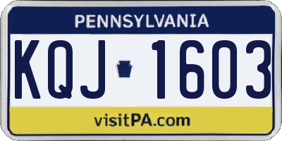 PA license plate KQJ1603