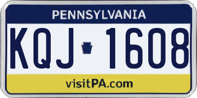 PA license plate KQJ1608