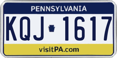 PA license plate KQJ1617