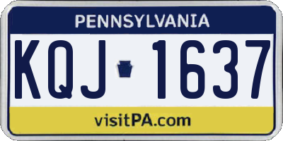 PA license plate KQJ1637