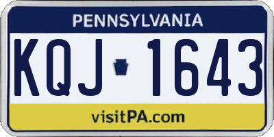 PA license plate KQJ1643
