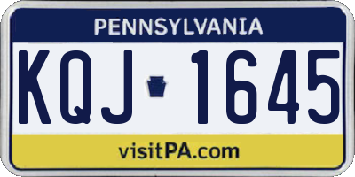 PA license plate KQJ1645