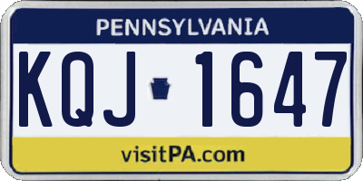 PA license plate KQJ1647
