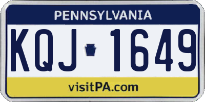 PA license plate KQJ1649