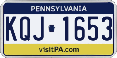PA license plate KQJ1653