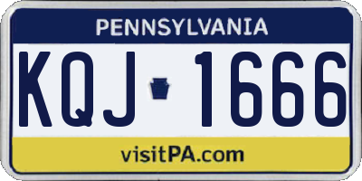 PA license plate KQJ1666