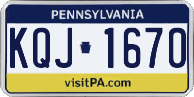PA license plate KQJ1670
