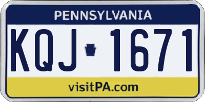 PA license plate KQJ1671