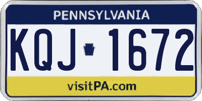 PA license plate KQJ1672
