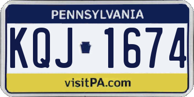 PA license plate KQJ1674