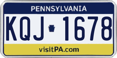 PA license plate KQJ1678