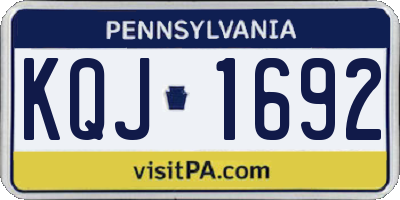 PA license plate KQJ1692