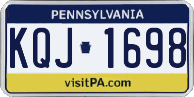 PA license plate KQJ1698