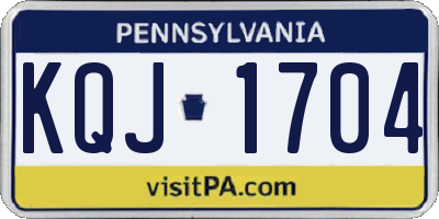 PA license plate KQJ1704