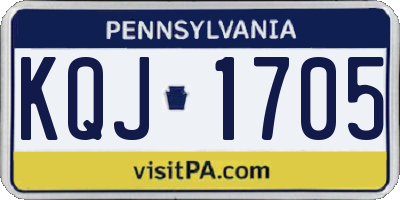 PA license plate KQJ1705