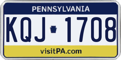 PA license plate KQJ1708