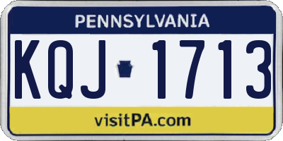 PA license plate KQJ1713
