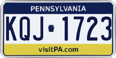 PA license plate KQJ1723