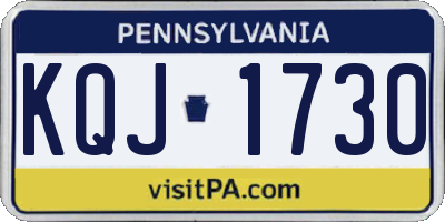 PA license plate KQJ1730