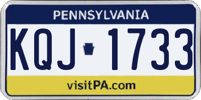 PA license plate KQJ1733