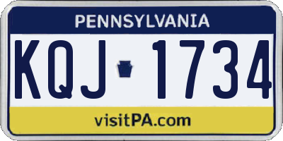 PA license plate KQJ1734