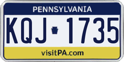 PA license plate KQJ1735