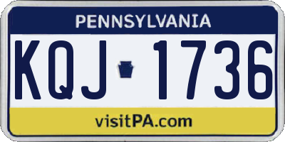 PA license plate KQJ1736
