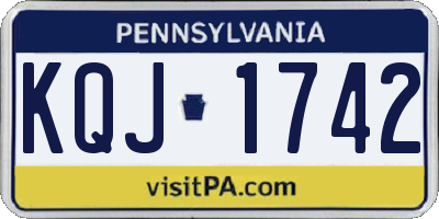 PA license plate KQJ1742