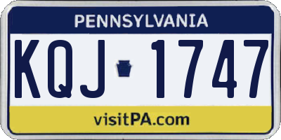 PA license plate KQJ1747