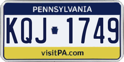PA license plate KQJ1749