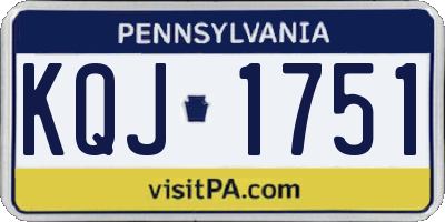 PA license plate KQJ1751