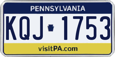 PA license plate KQJ1753