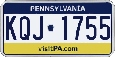 PA license plate KQJ1755