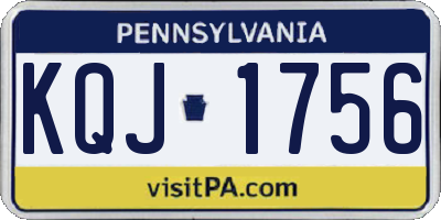 PA license plate KQJ1756