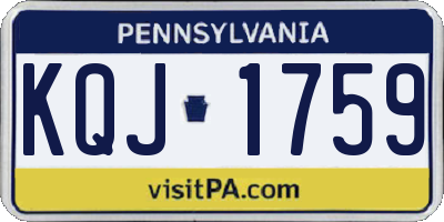 PA license plate KQJ1759