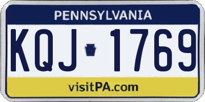 PA license plate KQJ1769