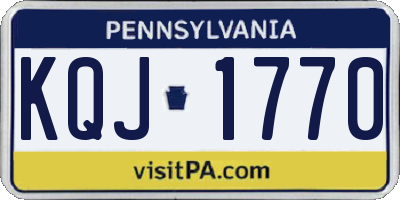 PA license plate KQJ1770