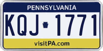 PA license plate KQJ1771
