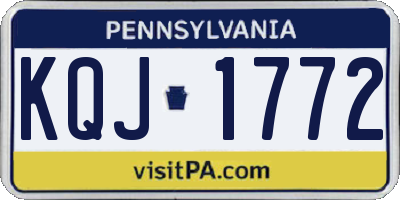 PA license plate KQJ1772