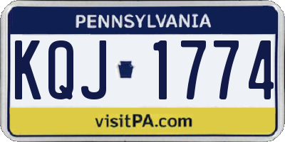 PA license plate KQJ1774
