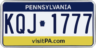 PA license plate KQJ1777