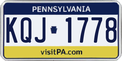 PA license plate KQJ1778